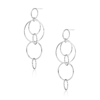 ALURA COPENHAGEN JEWELLERY WOMEN'S GRACE DANGLE & DROP EARRINGS WITH RINGS SILVER