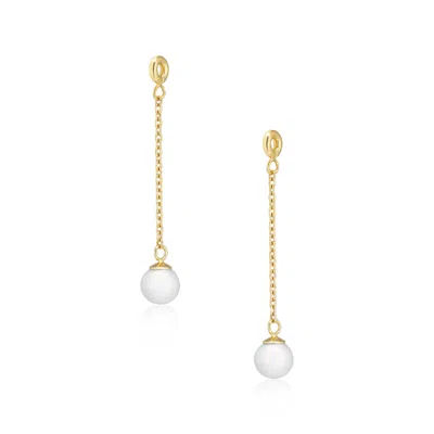 ALURA COPENHAGEN JEWELLERY WOMEN'S WHITE / GOLD OCEAN BEHIND EAR WITH PEARL