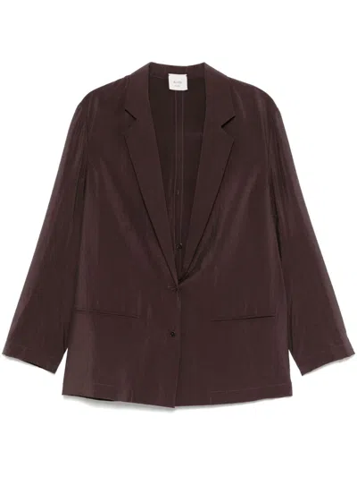 ALYSI ALYSI SILK BLEND SINGLE-BREASTED BLAZER JACKET