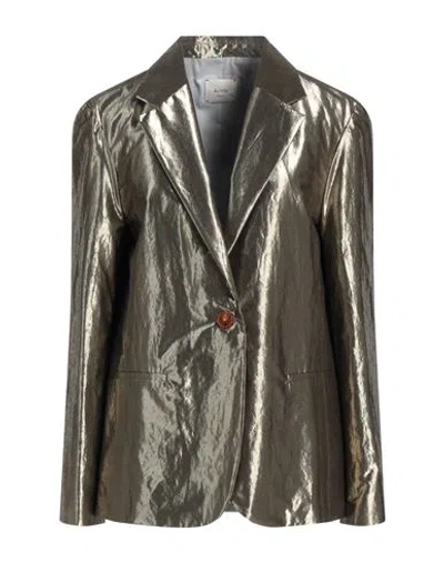 ALYSI ALYSI CRÈME WOMAN BLAZER GOLD SIZE 6 COTTON, POLYESTER