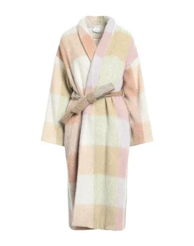 ALYSI ALYSI WOMAN COAT BEIGE SIZE 8 VIRGIN WOOL, ALPACA WOOL, MOHAIR WOOL, POLYAMIDE