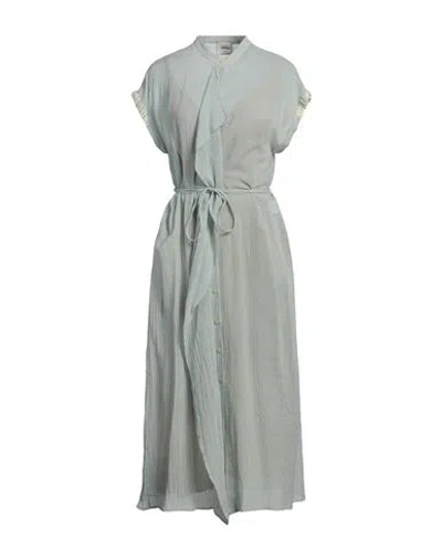 ALYSI ALYSI CRÈME WOMAN MAXI DRESS SKY BLUE SIZE 8 COTTON