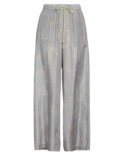ALYSI ALYSI WOMAN PANTS LIGHT GREY SIZE 4 SILK