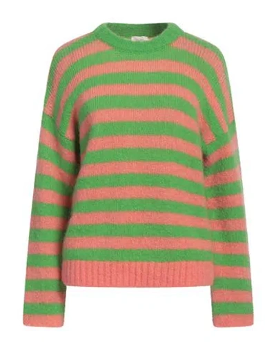 ALYSI ALYSI WOMAN SWEATER GREEN SIZE S MOHAIR WOOL, POLYAMIDE, ELASTANE