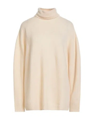 ALYSI ALYSI WOMAN TURTLENECK IVORY SIZE M MERINO WOOL, CASHMERE