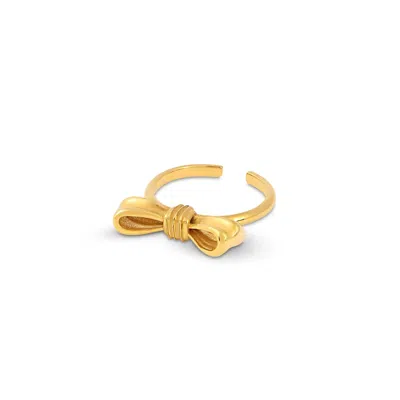AMADEUS WOMEN'S GOLD BOW RING - ADJUSTABLE