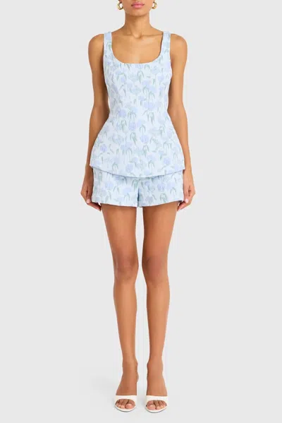 AMANDA UPRICHARD EMPIRE TOP IN FLORES BROCADE