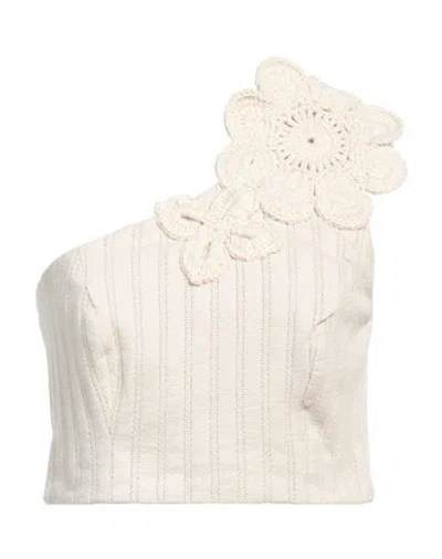 AMARANTE DO BRASIL AMARANTE DO BRASIL WOMAN TOP BEIGE SIZE L COTTON, POLYESTER, ELASTANE