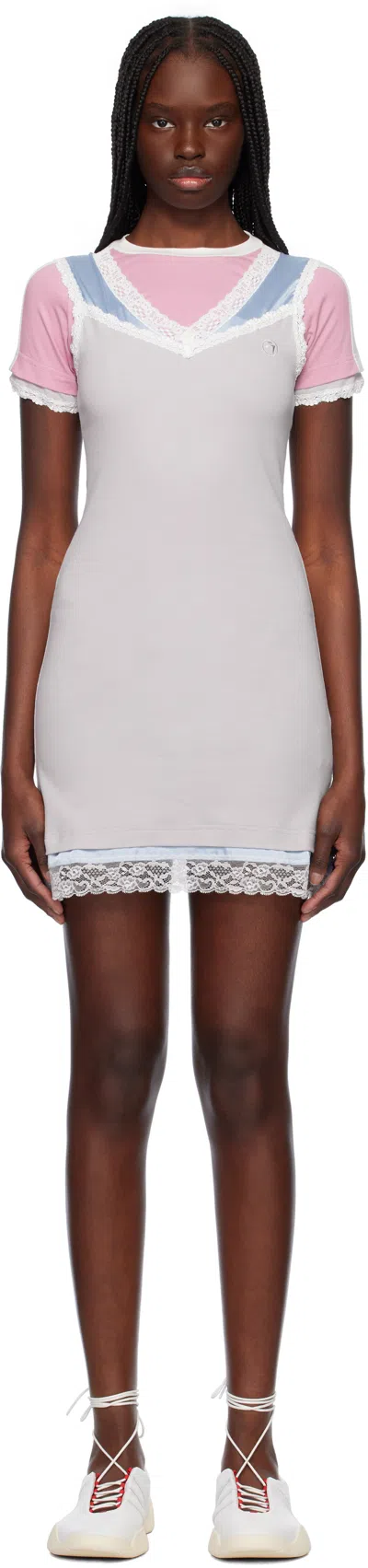 AMBUSH GRAY LAYERED MINIDRESS