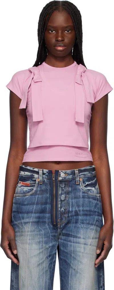 AMBUSH PINK LAYERED RIBBON BABY T-SHIRT