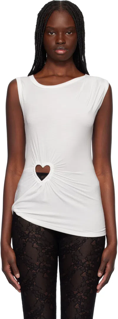 AMBUSH WHITE HEART SHAPE TANK TOP