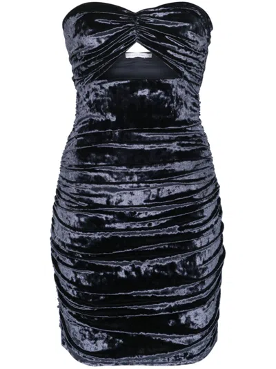 AMEN CRUSHED-VELVET MINI DRESS