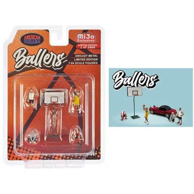 AMERICAN DIORAMA 1 TO 64 SCALE BALLERS DIECAST FIGURE 4 FIGURES & 1 BASKETBALL HOOP LIMITED EDITION TO 3600 PIECE WOR