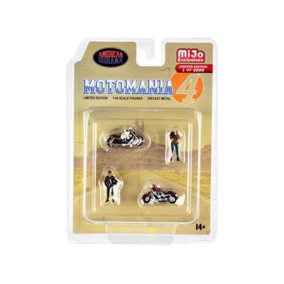 AMERICAN DIORAMA MOTOMANIA 4 4 PIECE DIECAST SET - 2 FIGURES & 2 MOTORCYCLES LIMITED EDITION WORLDWIDE 1-64 SCALE MOD