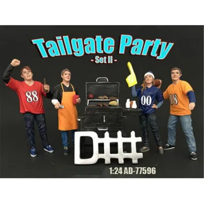 AMERICAN DIORAMA TAILGATE PARTY SET II FIGURE SET FOR 124 SCALE, 4 PIECE