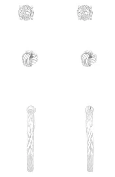 AMERICAN EXCHANGE AMERICAN EXCHANGE SET OF 3 STUD & HOOP EARRINGS