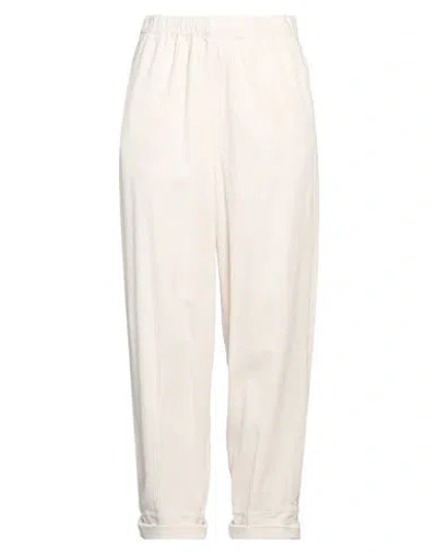 AMERICAN VINTAGE AMERICAN VINTAGE WOMAN PANTS IVORY SIZE S COTTON
