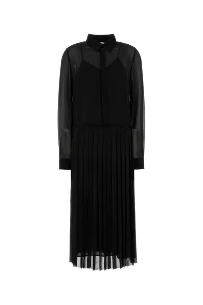 AMI ALEXANDRE MATTIUSSI AMI BLACK POLYESTER SHIRT DRESS