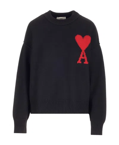AMI ALEXANDRE MATTIUSSI AMI PARIS AMI DE COEUR CREWNECK LONG-SLEEVED JUMPER