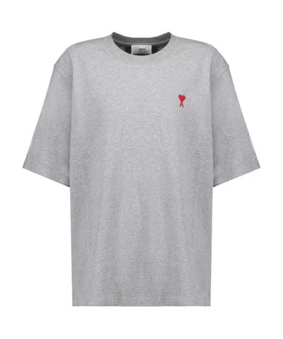 AMI ALEXANDRE MATTIUSSI AMI PARIS AMI DE COEUR LOGO EMBROIDERED CREWNECK T-SHIRT