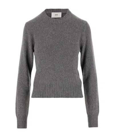 AMI ALEXANDRE MATTIUSSI AMI PARIS AMI DE COEUR LOGO EMBROIDERED KNITTED JUMPER