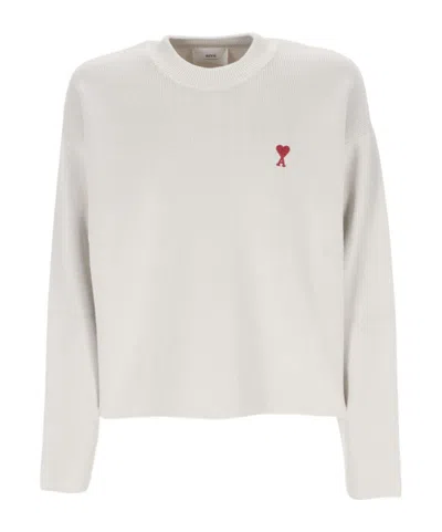 AMI ALEXANDRE MATTIUSSI AMI PARIS AMI DE COEUR LOGO EMBROIDERED KNITTED JUMPER