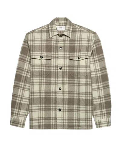 AMI ALEXANDRE MATTIUSSI AMI PARIS CHECKED BUTTONED-UP OVERSHIRT