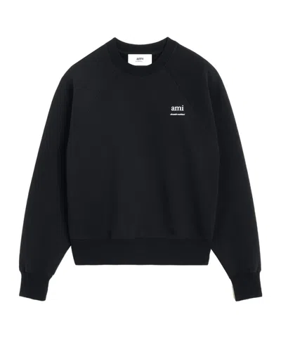 AMI ALEXANDRE MATTIUSSI AMI PARIS LOGO DETAILED CREWNECK SWEATSHIRT