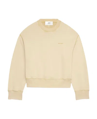 AMI ALEXANDRE MATTIUSSI AMI PARIS LOGO EMBROIDERED CREWNECK SWEATSHIRT