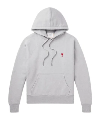 AMI ALEXANDRE MATTIUSSI AMI PARIS LOGO EMBROIDERED DRAWSTRING HOODIE