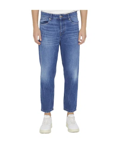 AMI ALEXANDRE MATTIUSSI AMI PARIS LOGO PATCH STRAIGHT-LEG JEANS