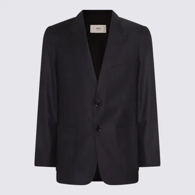 AMI ALEXANDRE MATTIUSSI AMI PARIS NAVY WOOL BLAZER