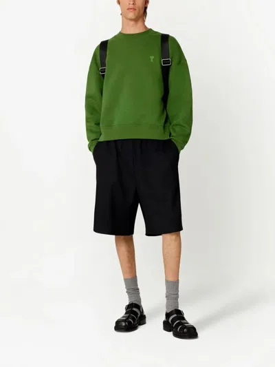 AMI ALEXANDRE MATTIUSSI AMI PARIS WOOL BLEND BERMUDA SHORTS