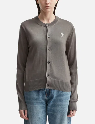 AMI ALEXANDRE MATTIUSSI BEIGE WOOL AMI DE COEUR CARDIGAN