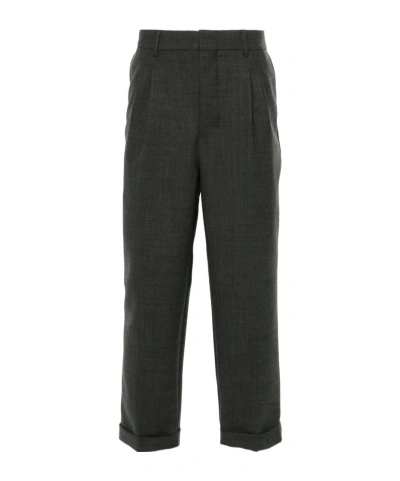 AMI ALEXANDRE MATTIUSSI AMI PARIS PLEATED TAPERED-LEG TROUSERS