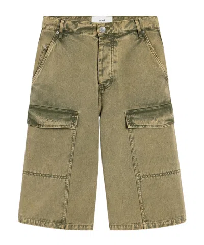 AMI ALEXANDRE MATTIUSSI AMI WIDE LEG CARGO BERMUDA SHORTS
