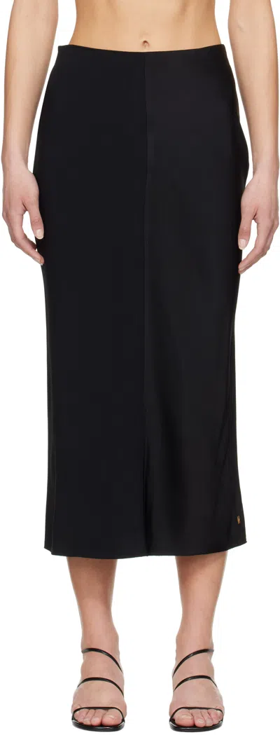 AMI ALEXANDRE MATTIUSSI BLACK STRAIGHT MIDI SKIRT