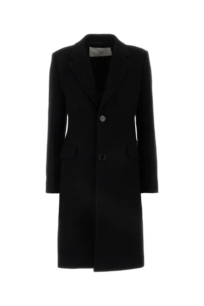 AMI ALEXANDRE MATTIUSSI BLACK WOOL COAT