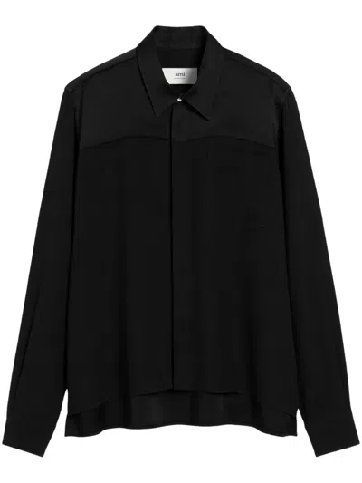 AMI ALEXANDRE MATTIUSSI LONG-SLEEVED CONTRASTED SHIRT