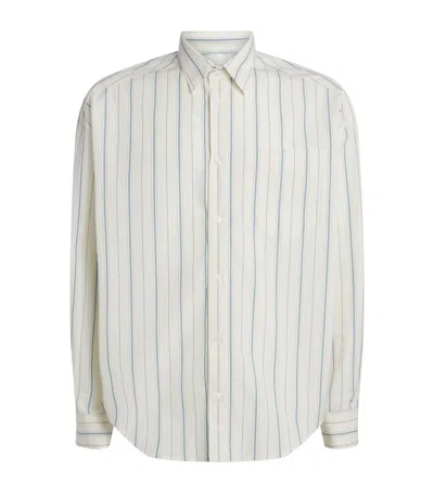 AMI ALEXANDRE MATTIUSSI COTTON POPLIN STRIPE SHIRT