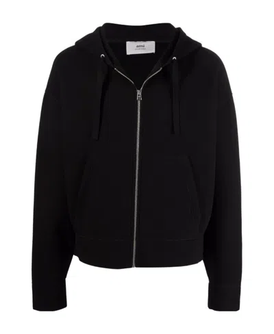 AMI ALEXANDRE MATTIUSSI DROP-SHOULDER ZIP-FASTENING HOODIE