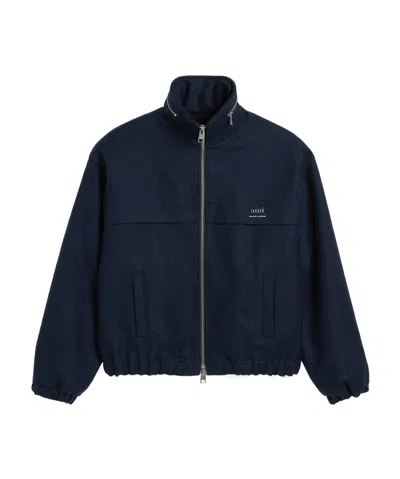 AMI ALEXANDRE MATTIUSSI AMI ALEXANDRE MATTIUSSI ELASTICATED WAIST ZIPPED WINDBREAKER