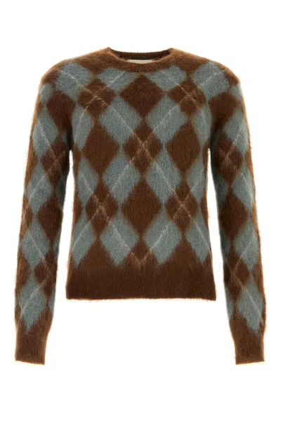 AMI ALEXANDRE MATTIUSSI EMBROIDERED ALPACA AND MOHAIR BLEND SWEATER