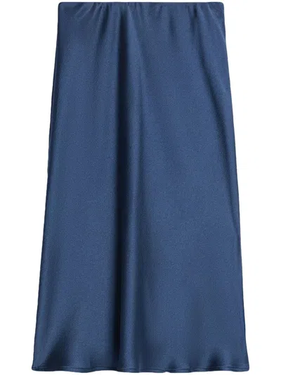 AMI ALEXANDRE MATTIUSSI HIGH-WAISTED SATIN SKIRT