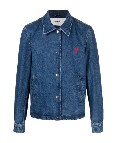 AMI ALEXANDRE MATTIUSSI LOGO DENIM JACKET