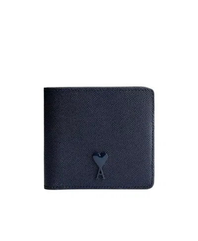 AMI ALEXANDRE MATTIUSSI LOGO-PLAQUE LEATHER WALLET