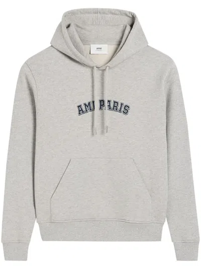 AMI ALEXANDRE MATTIUSSI LOGO-PRINT COTTON HOODIE