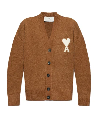 AMI ALEXANDRE MATTIUSSI AMI PARIS AMI DE COEUR KNITTED CARDIGAN