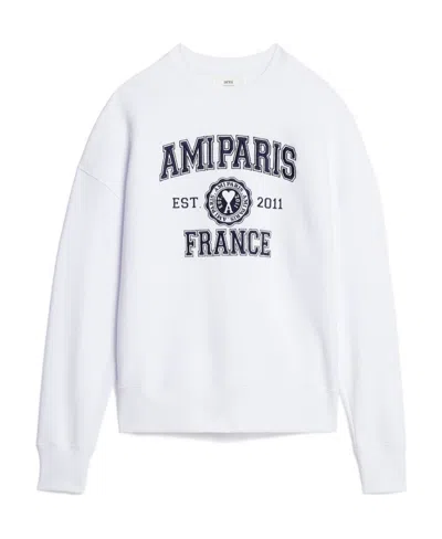 AMI ALEXANDRE MATTIUSSI AMI PARIS PARIS FRANCE PRINTED CREWNECK SWEATSHIRT