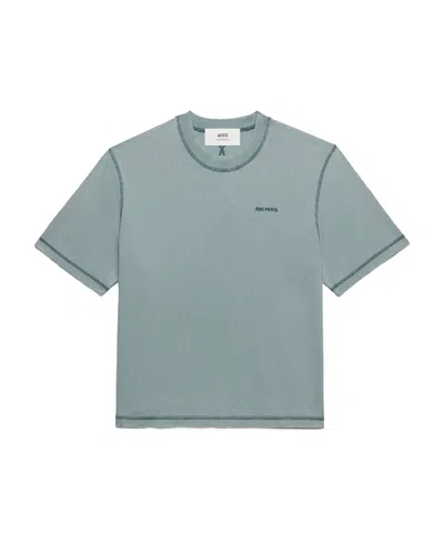 AMI ALEXANDRE MATTIUSSI AMI PARIS LOGO EMBROIDERED CREWNECK T-SHIRT
